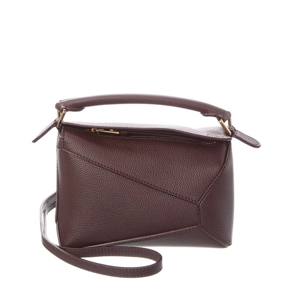 Loewe Puzzle Edge Mini Leather Shoulder Bag, Brown